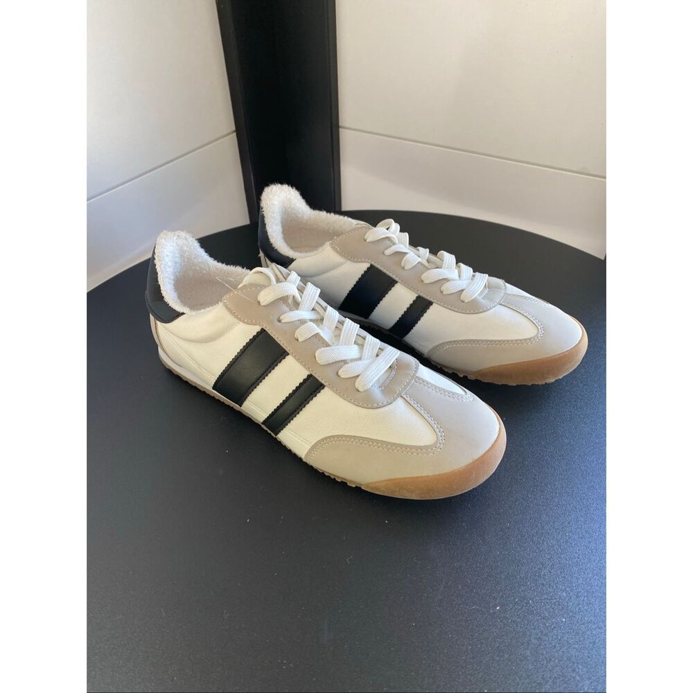 DV by Dolce Vita Revie Women's Lace-Up Sneaker Shoes (Size 9.5) Black/White